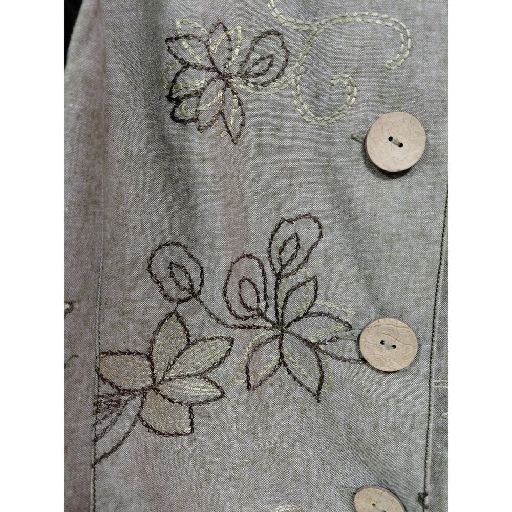 REQUIREMENTS Embroidered Floral Jacket Collared Women See Measurements - Picture 3 of 8